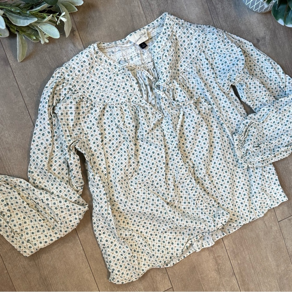 Universal Thread Peasant Blouse Boho Cottagecore Women’s Size XS Balloon Sleeve
